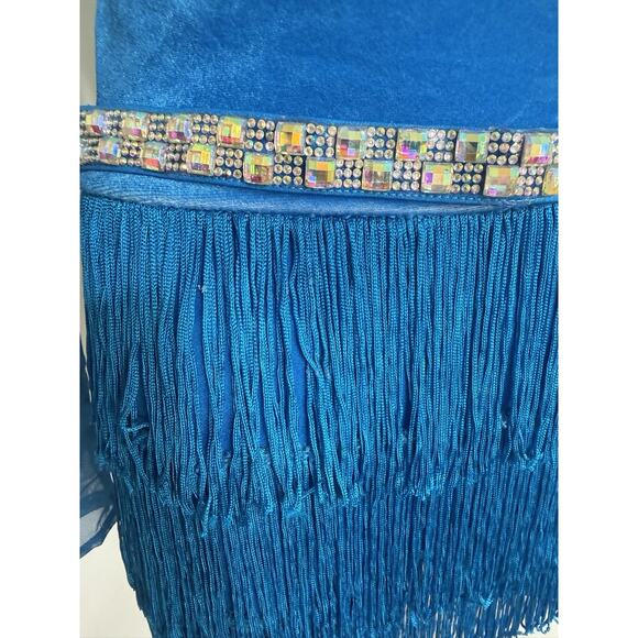 Weissman Blue Ombre Jazz Latin Dance Costume Fringe Sequin Belt Size MA - Picture 7 of 15